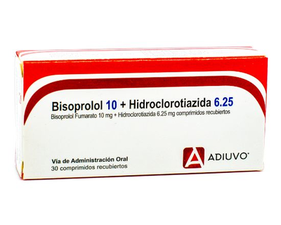 Bisoprolol HCTZ Adiuvo, 10/6,25 mg, 30 comprimidos recubiertos