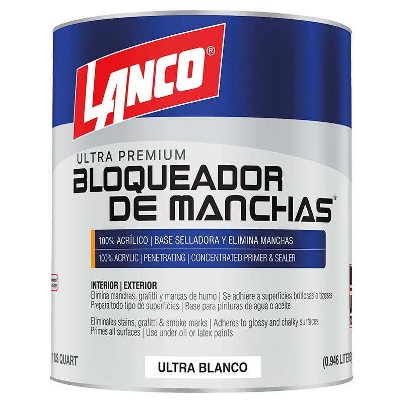 Pintura Stain Killer sellador y bloqueador de manchas blanco 1/4 gal Lanco