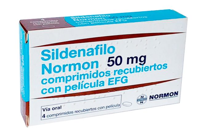 SILDENAFILO NORMON 50 MG COMPRIMIDOS RECUBIERTOS CON PELÍCULA EFG