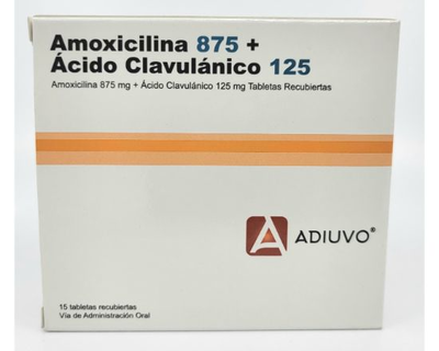 Amoxicilina-Acido Clavulanico Adiuvo, 875/125 mg, 1 tableta recubierta