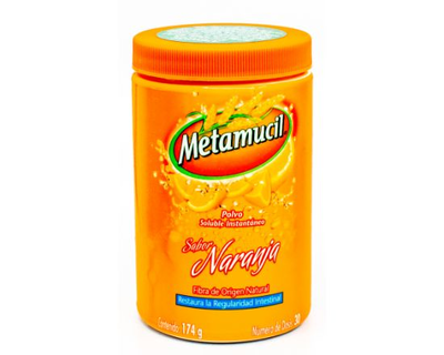Metamucil Plantago psyllium sabor NARANJA 174 g