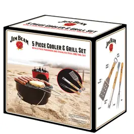 Set Parrilla y Hielera 5 Piezas Jim Beam JB0105