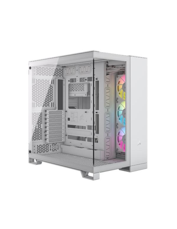 Case Corsair Gaming RGB Mid Tower ATX Icue Link 6500X Ventiladores 3 de 120M con Vidrio Lateral – Blanco