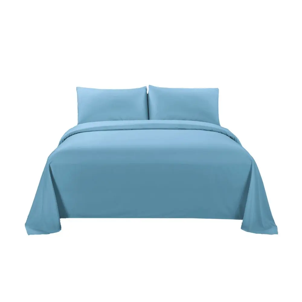 Set de Sábanas Quattro Twin Microfibra Celeste QTTBSSET07