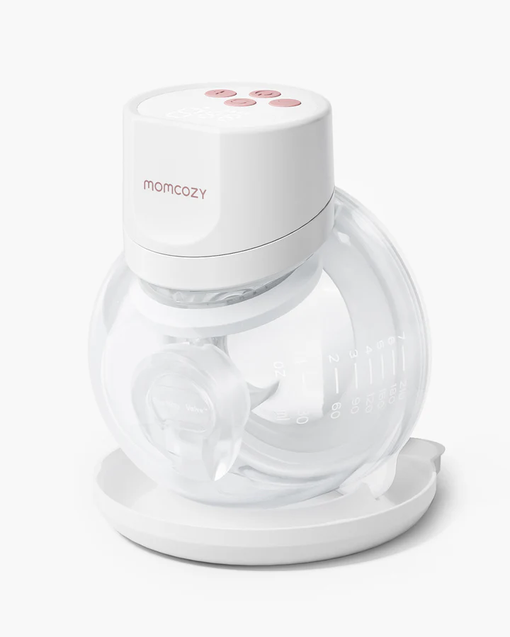 Sacaleches o extractor portátil Momcozy S12 Pro Quick de 24mm, incluye bridas 21mm, batería de larga duración, capacidad 210ml, color blanco, una copa