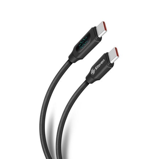 Cable USB C de 2 m 100 W con display que muestra la potencia de carga