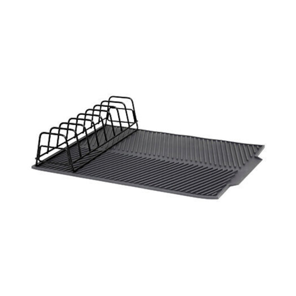 Alfombra y soporte para platos 43.5 x 33 cm silicona y metal