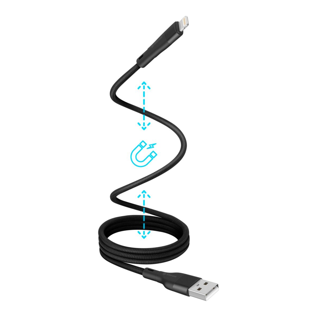 Cable USB a Lightning magnético tipo cordón de 1 m 12 W