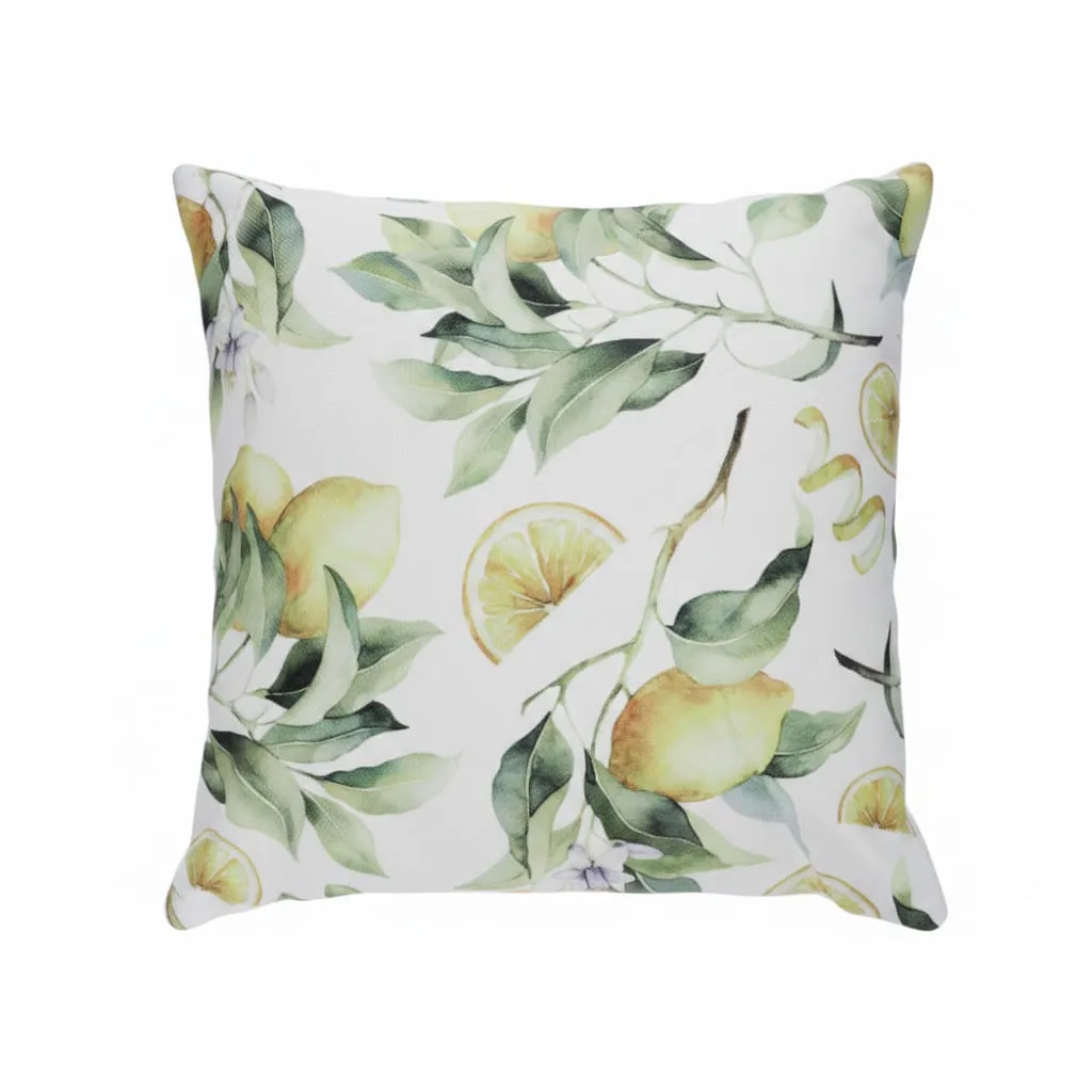 Cojín decorativo de poliéster estampado con limones 45x45 cm