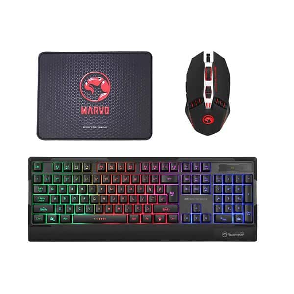 Marvo Combo gaming teclado/mouse/mousepad negro