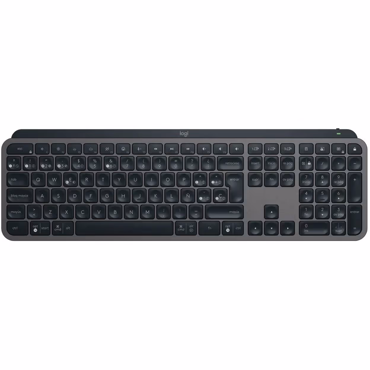Teclado Logitech MX Keys S – Iluminado – Bluetooth – Gris