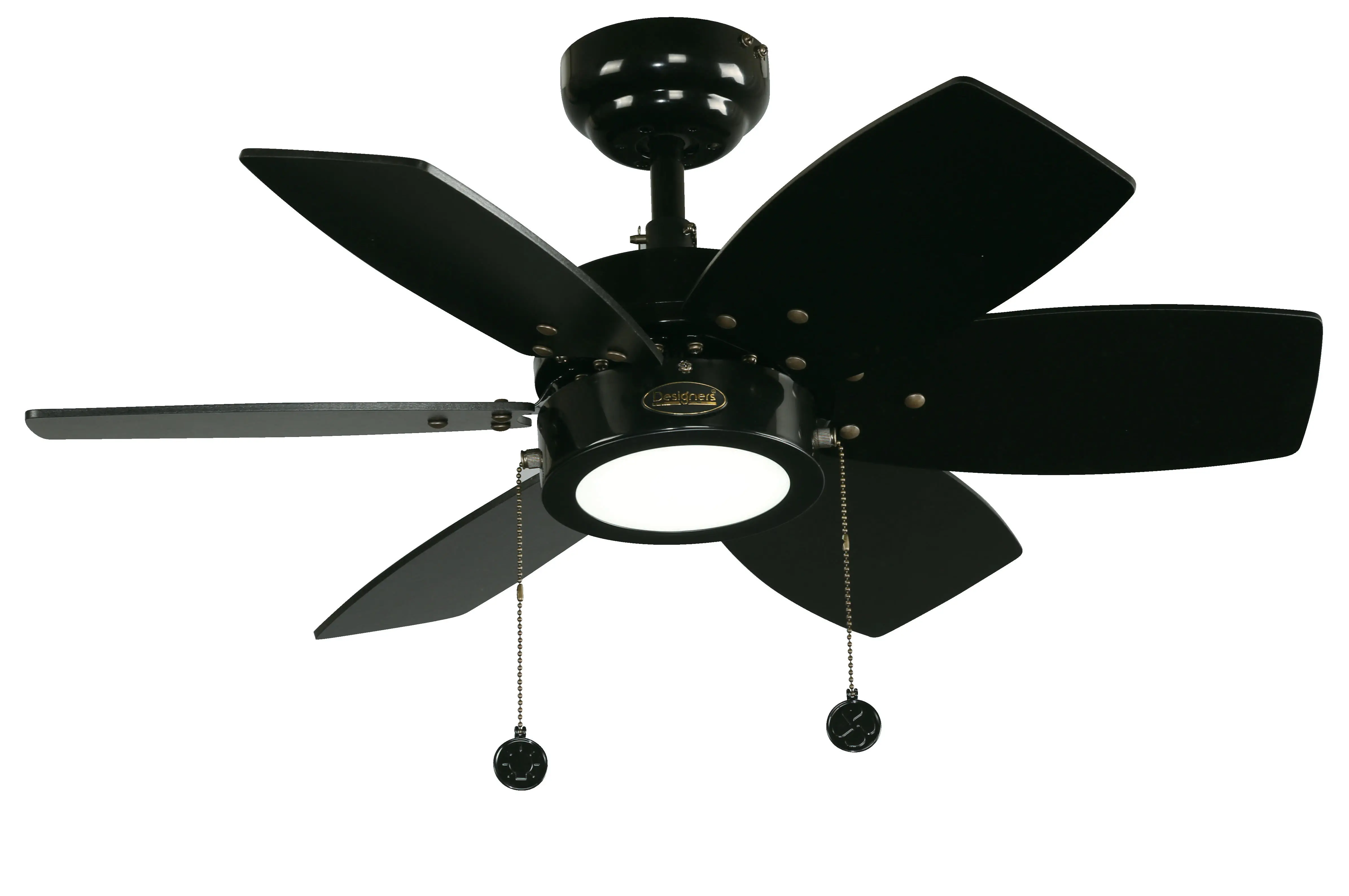 Ventilador techo led 32" 6 aspas 1 luz negro designers lighting