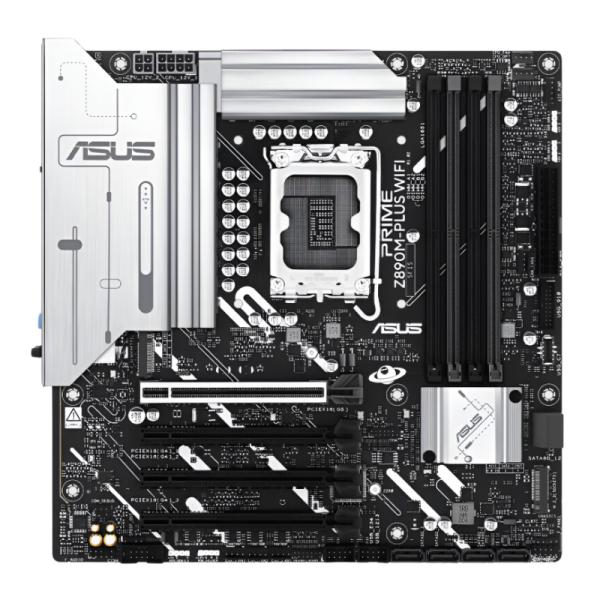TARJETA MADRE ASUS PRIME Z890M-PLUS WIFI LGA 1851 DDR5 3X M.2 + 4X SATA USB 3.2 WIFI 7 1X PCIE 5.0 AURA SYNC RGB 90MB1J80-M0EAY0 NEGRO/PLATA