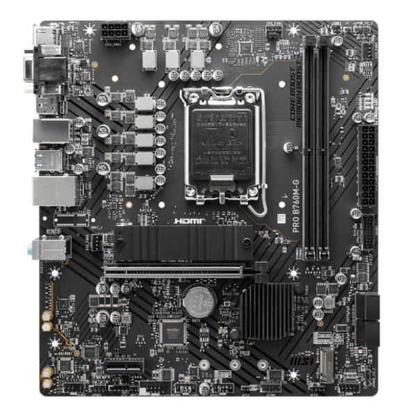 Tarjeta Madre MSI Pro B760M-G LGA 1700 M-ATX DDR5 – Negro