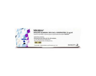 SOLIQUA insulina 30-60 (verde) 1 cartucho de 3 ml (R)