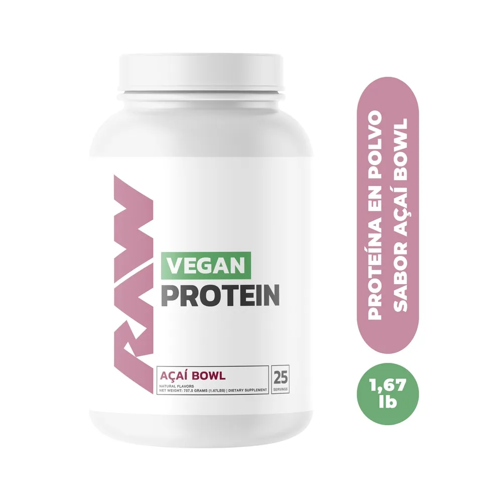 Proteina RAW Vegana con sabor Aҫai Bowl 30g por porción de 25 servidas - 1.67 lb