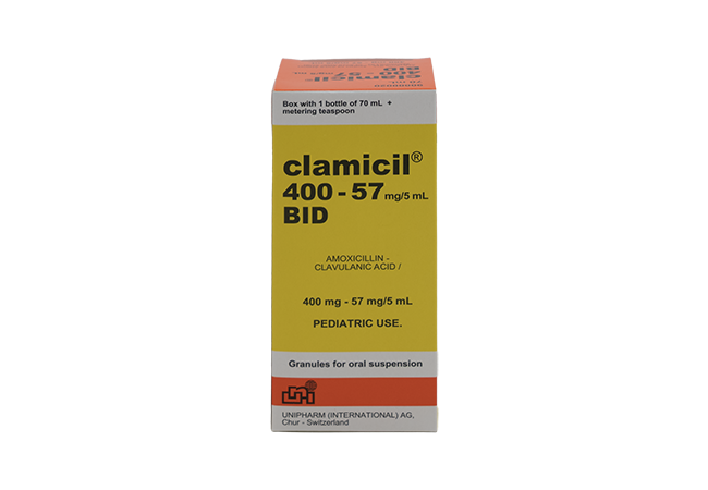 CLAMICIL BID SUS 400/57MG/5ML X70ML