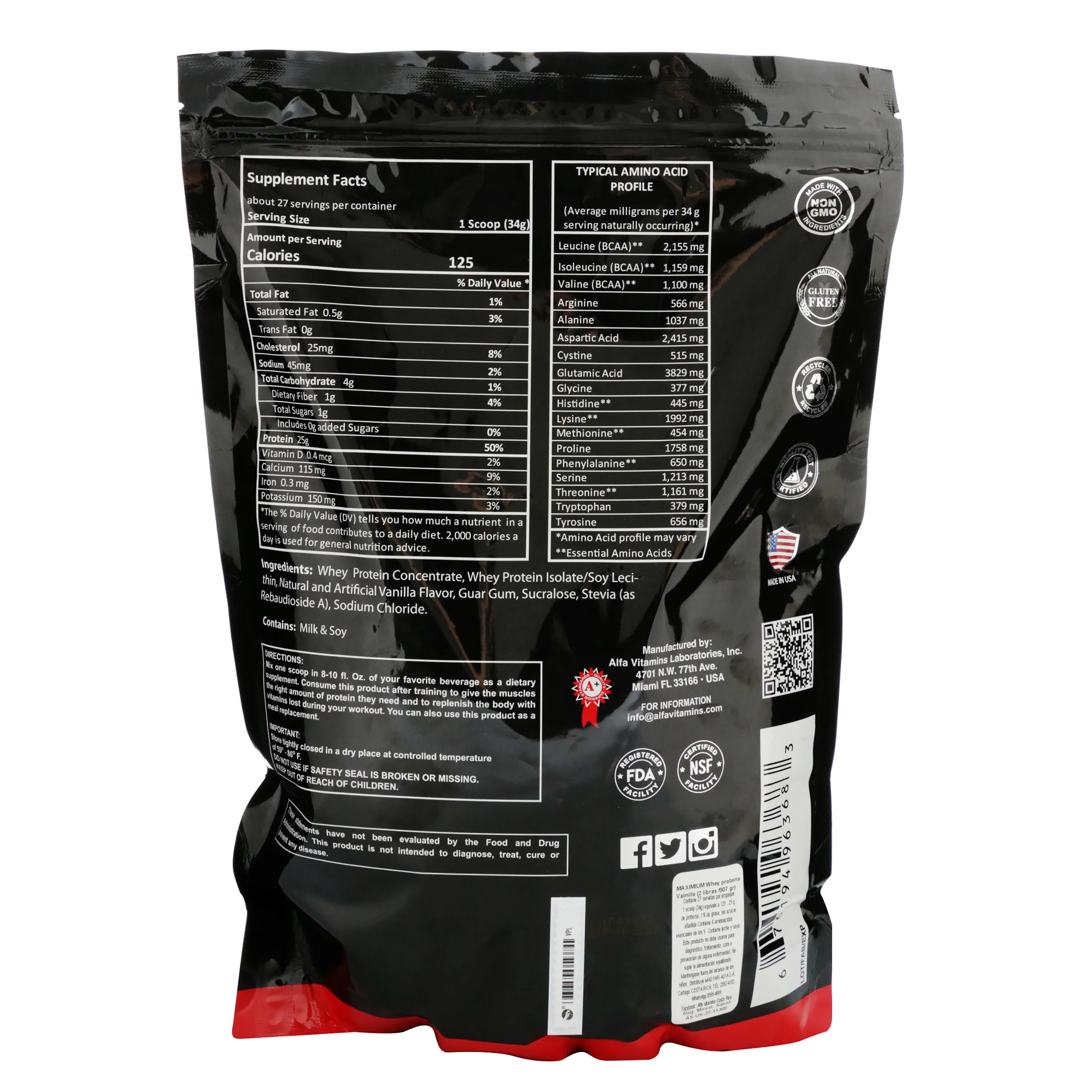 Suplemento Alfa sport whey protein - 907 g