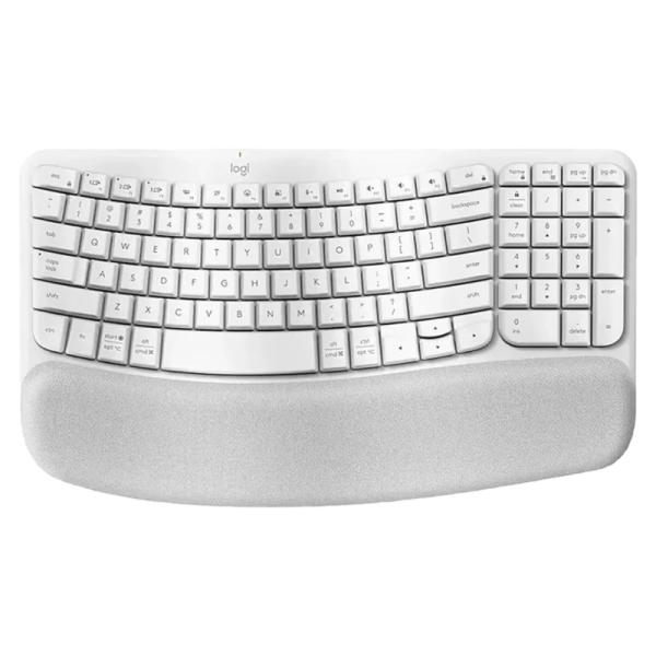 Teclado Logitech Ergo Wave Keys Membrana Español Inalámbrico Bluetooth – Blanco