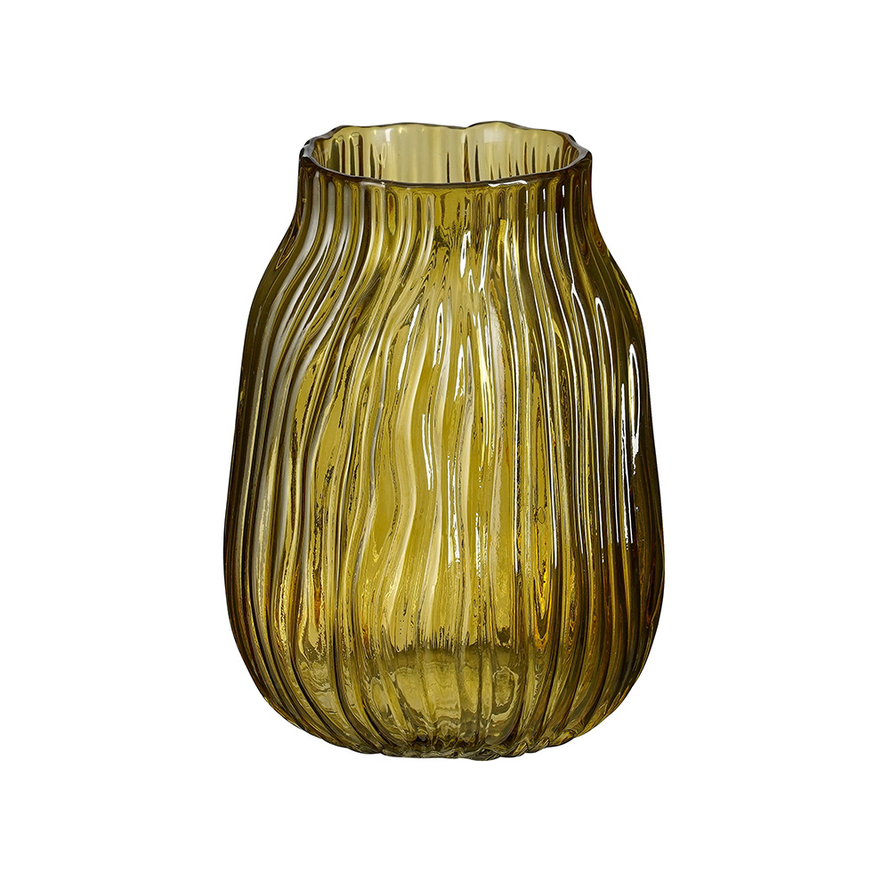 Florero decorativo de vidrio 20.5 cm leyla amarillo