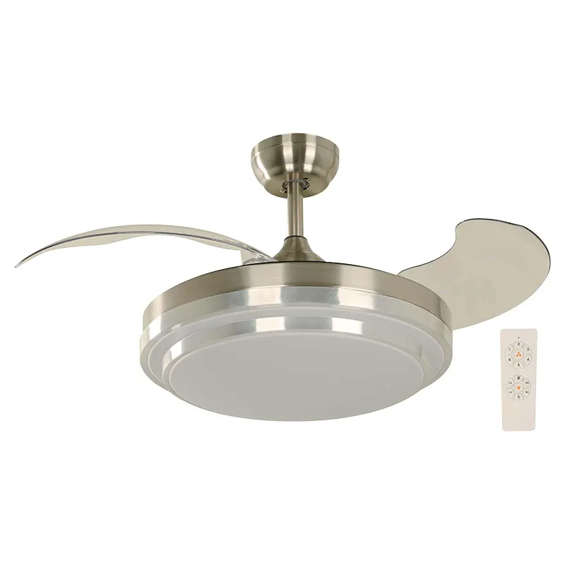 Ventilador techo inteligente niquel satinado 42" 3 aspas plegables niquel Designers Lighting