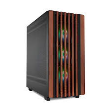 CASE SHARKOON REBEL C70M RGB MEDIA TORRE ATX FRENTE DE MADERA 4 VENTILADORES RGB PWM NEGRO 4044951040179