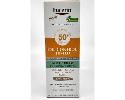 Eucerin Protector Solar OIL Control Tinted Toque Seco Tono MEDIO 50 ml/54g