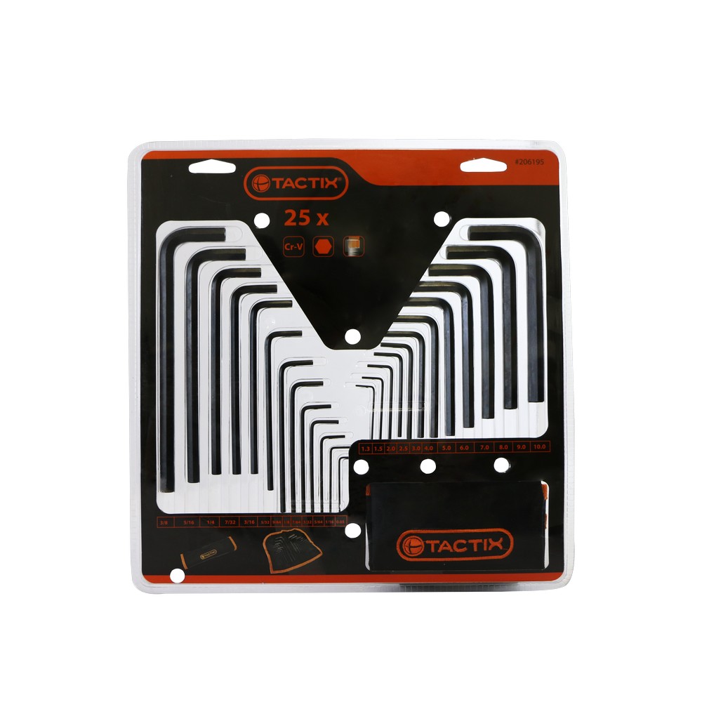 Juego llaves allenmm y pulgadas 25 piezas