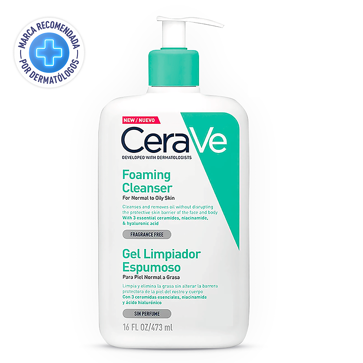 Cerave Limpiador Hidratante Espumoso Para Pieles Sensibles 473 ml