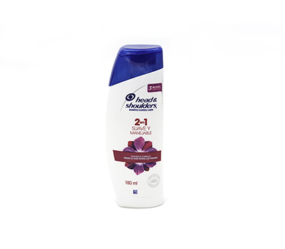 HEAD & SHOULDERS SHAMPOO Y ACONDICIONADOR 2 EN 1 SUAVE MANEJABLE 180ML