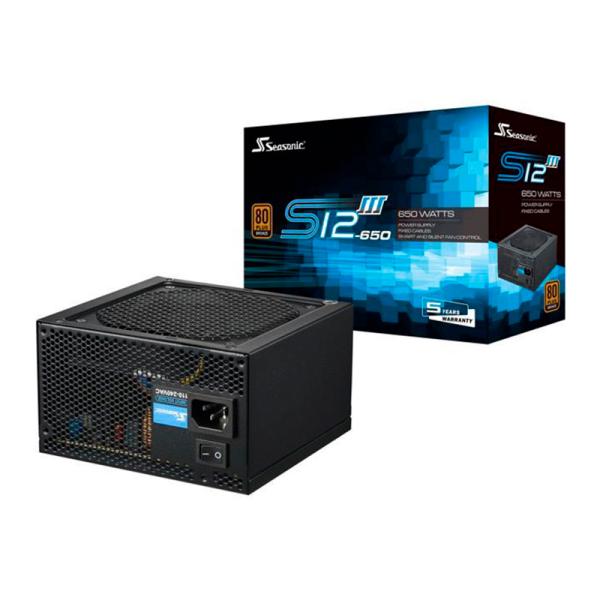 Fuente de Poder Seasonic S12III 650 650W 80 Plus Bronze No Modular ATX – Negro