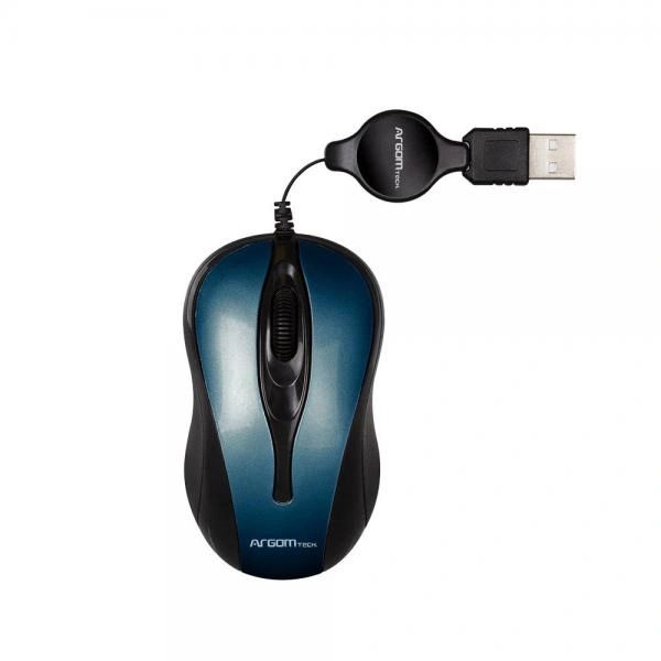 MOUSE ARGOM USB RETRACTIBLE AZUL