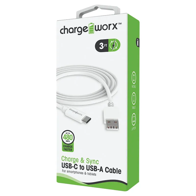 Cable USB tipo C 0,9 m blanco