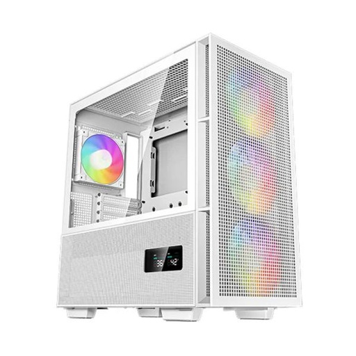 CASE GAMING DEEPCOOL CH560 WH MEDIA TORRE CON VIDRIO TEMPERADO EN EL LATERAL 3 VENTILADORES ARGB 140