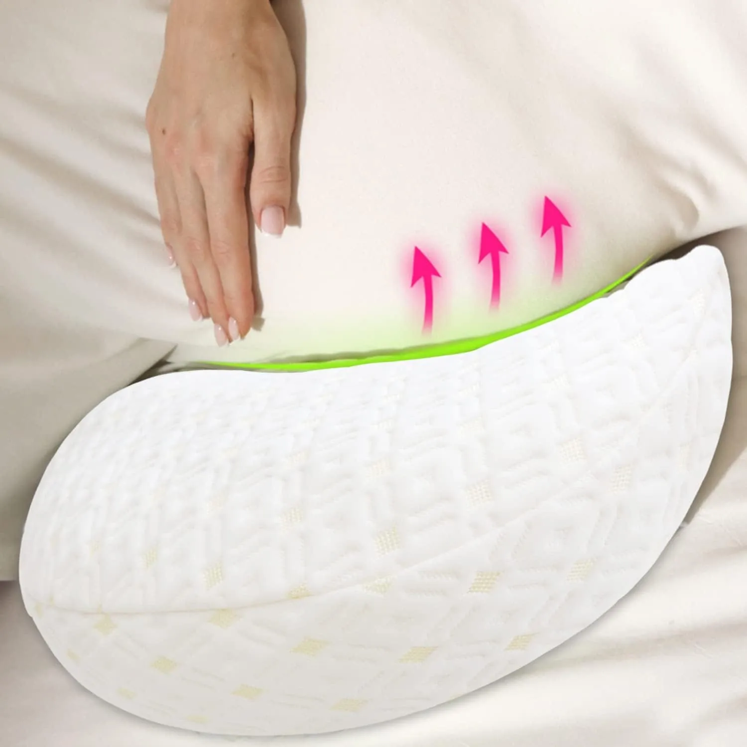 Almohada de embarazo y maternidad con apoyo lumbar ergonómico