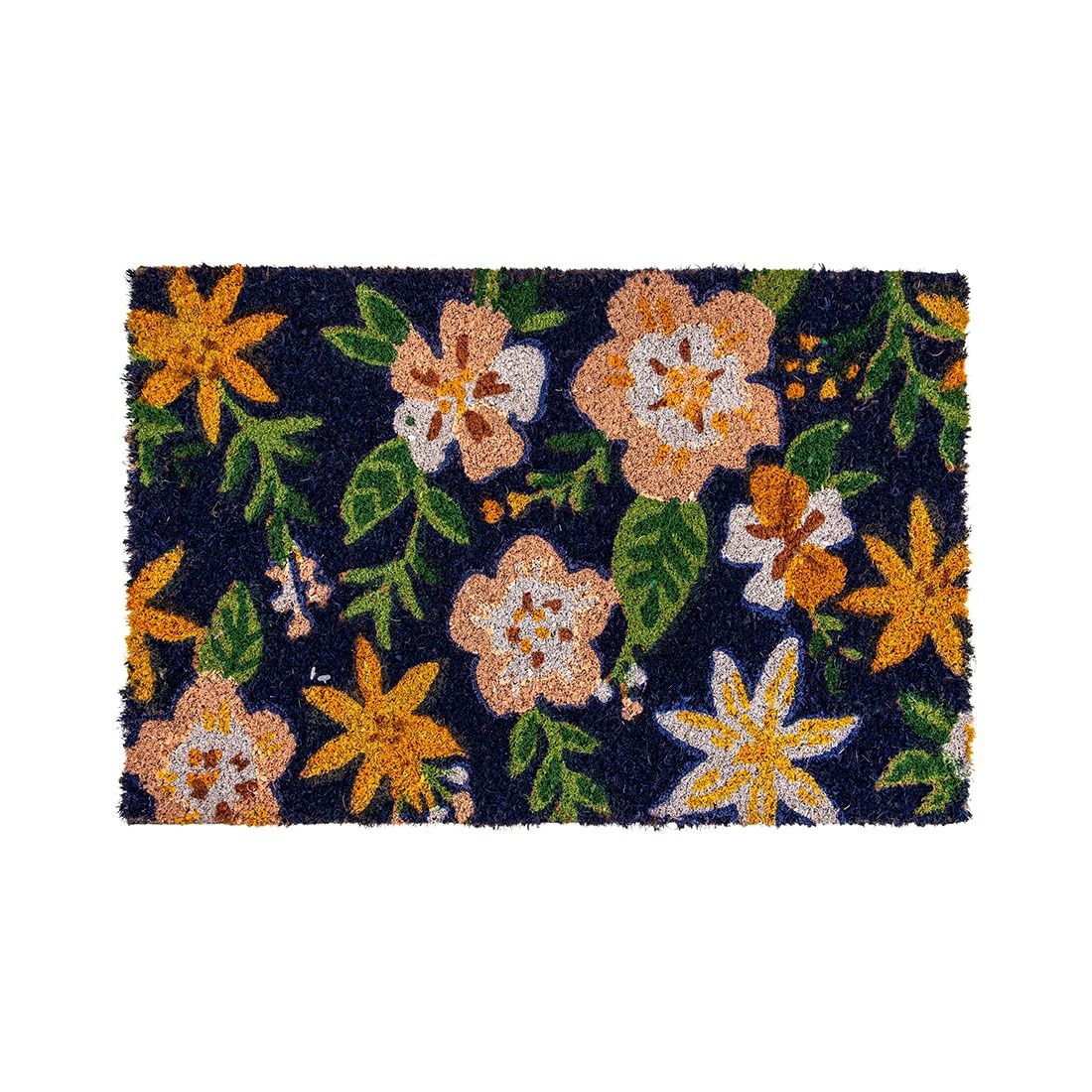 Alfombra entrada multicolor fibra coco y pvc 40x60cm