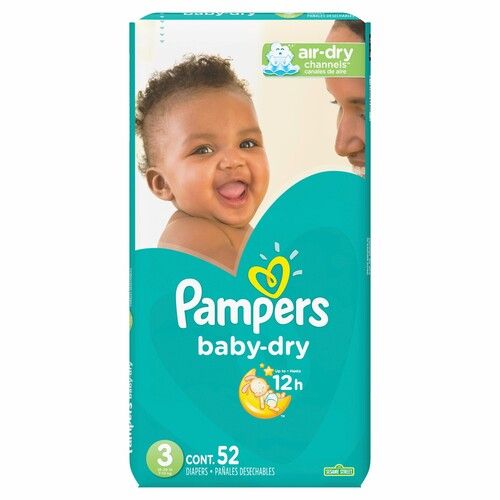 PAMPERS BABY DRY MEGA #3 52UN /2