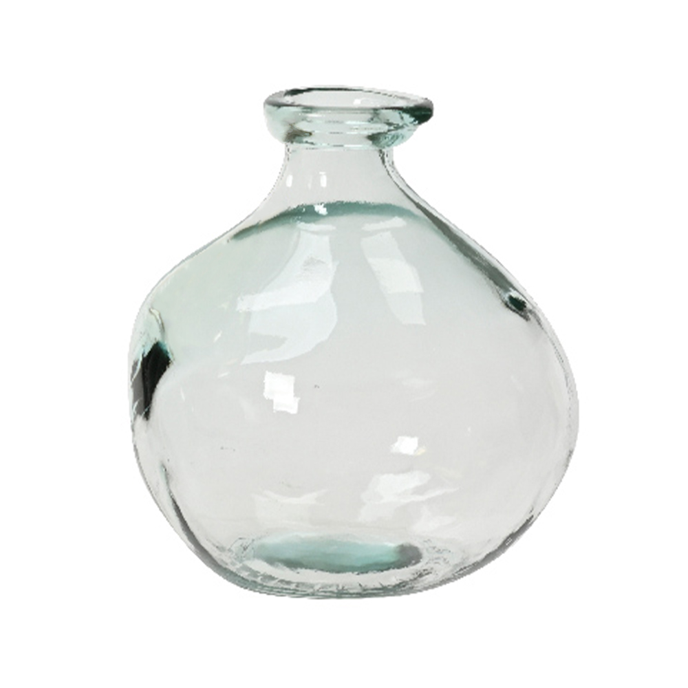 Florero decorativo de vidrio 18 cm transparente