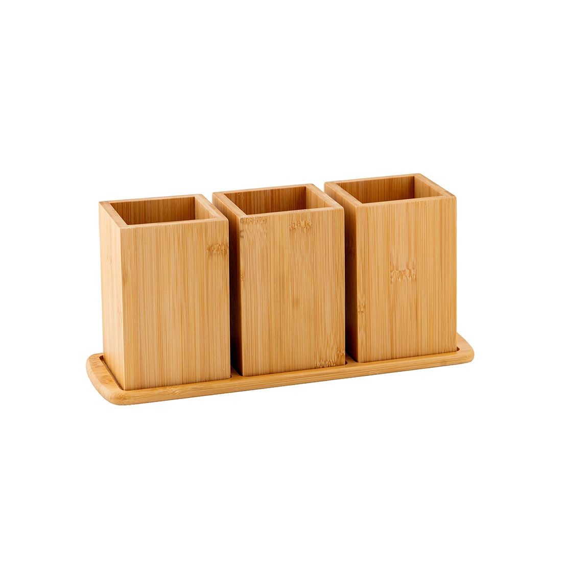 Organizador cubiertos bambú 4pcs