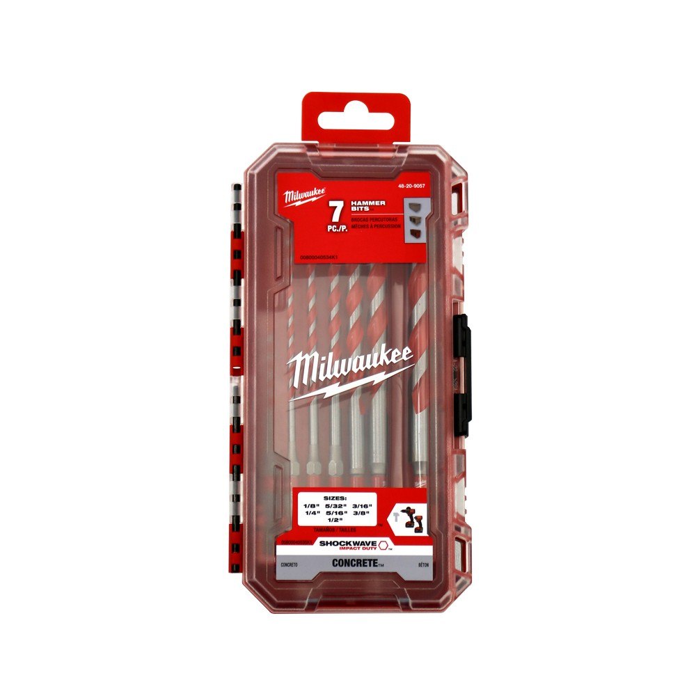 Set de brocas para concreto 1-8 - 1-2 pulg 7 pieza