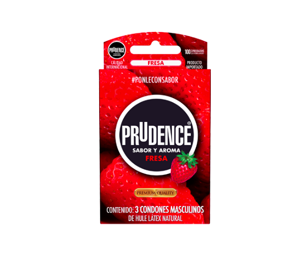 PRUDENCE CONDONES FRESA 3 UNIDADES