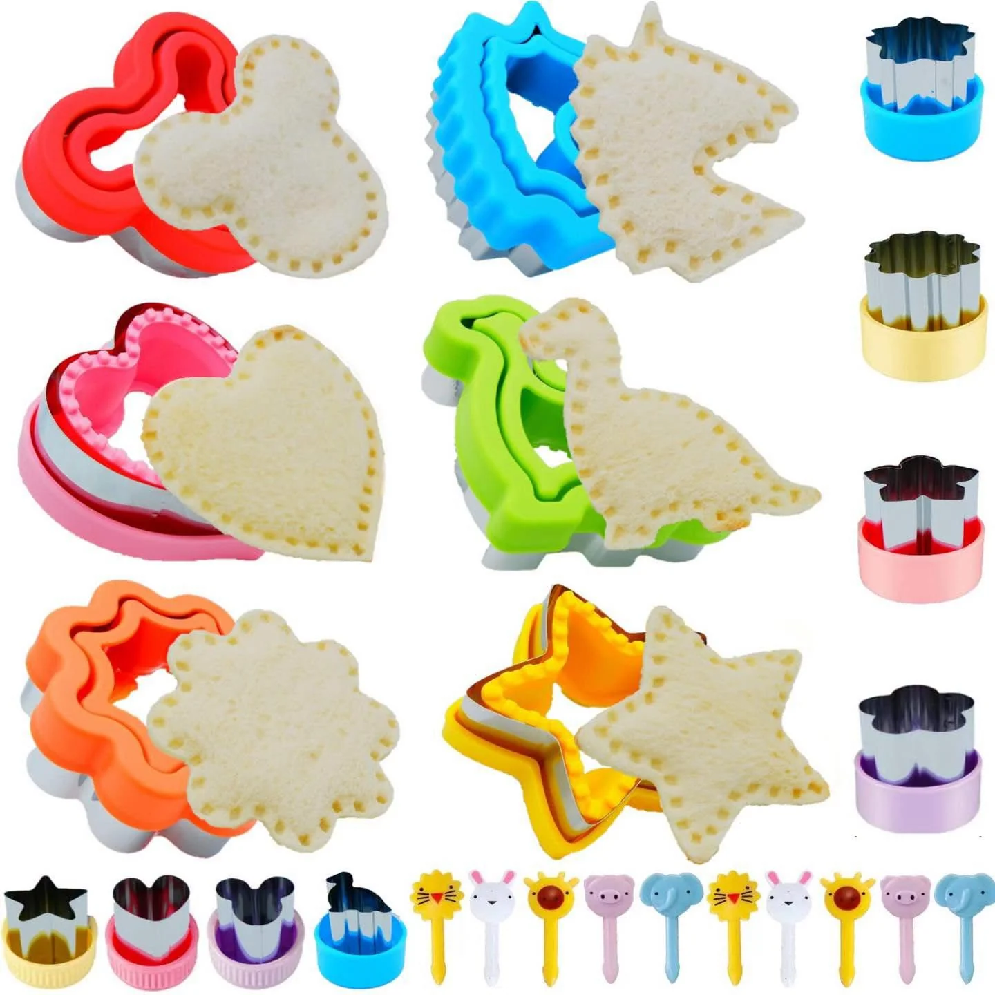 Set de 6 cortadores + 6 selladores de sándwiches 24 piezas