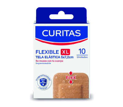CURITAS FLEXIBLE XL TELA ELASTICA 10 UNIDADES