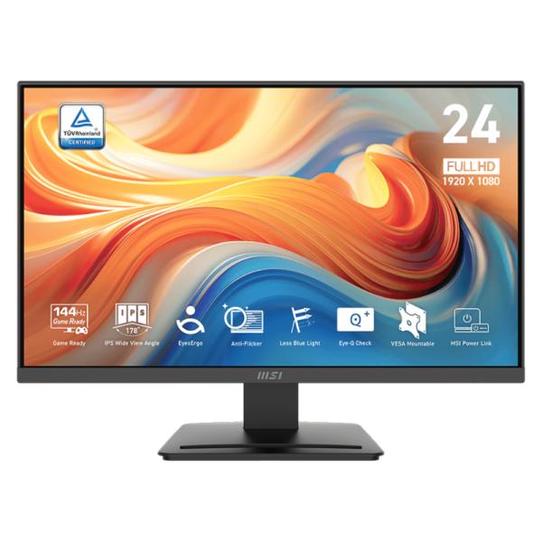 Monitor MSI Gaming Pro MP243L E14 23.8 Pulg Plano 1920 X 1080 144HZ Anti-Glare HDMI y D-SUB 9S6-3PE1CH-005 Negro – Negro