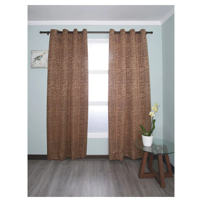 Cortina blackout estampado marrón 229 x 137 cm (Precio por pieza)