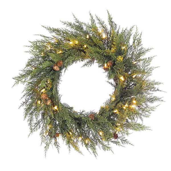 Corona western cedro pino 61 cm 108 ramas con 50 luces led