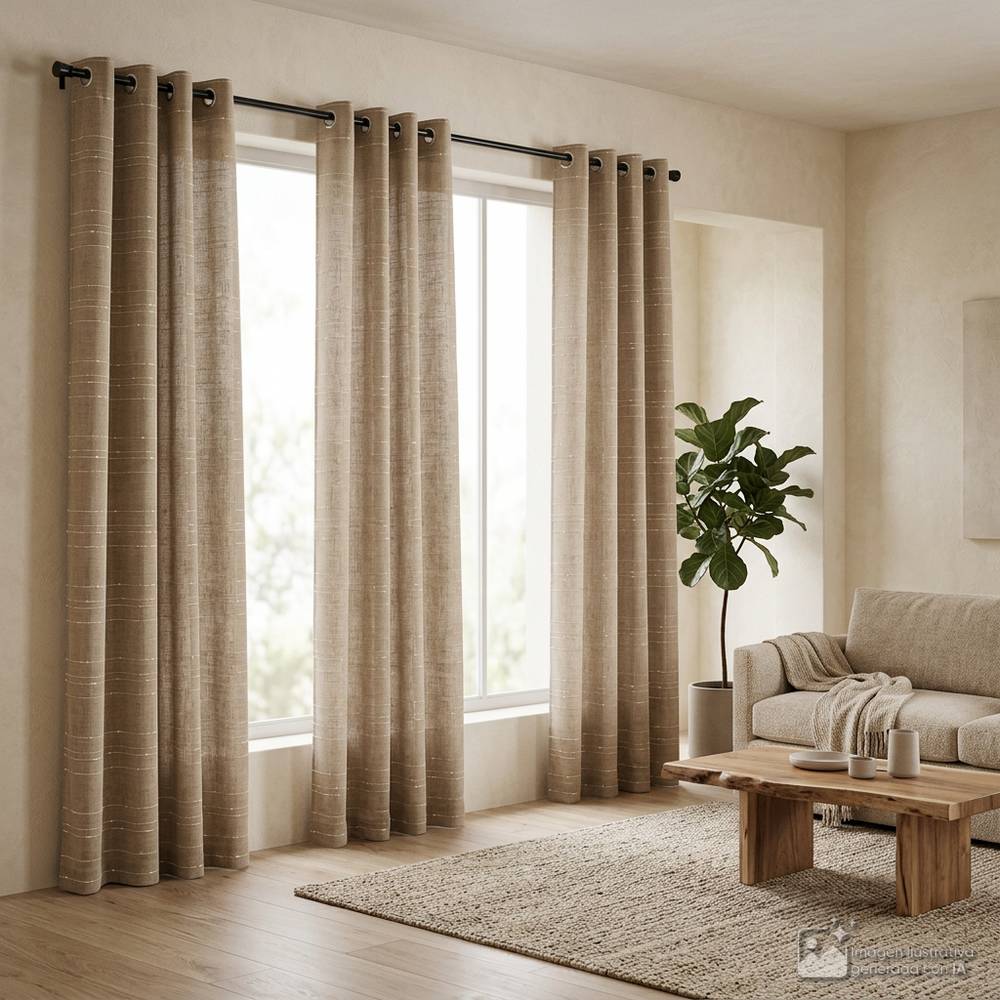 Cortina para ventana 96x213.3 cm cafe claro syme 4 piezas