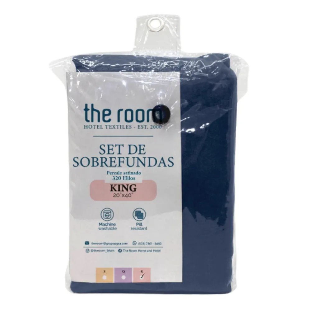 Set De Sobrefunda de Almohada THEROOM King 320H hilos Variado Percale Satinado