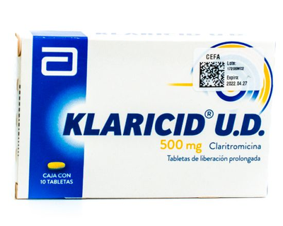 Klaricid U.D. , 500 mg, 1 de 10 tabletas