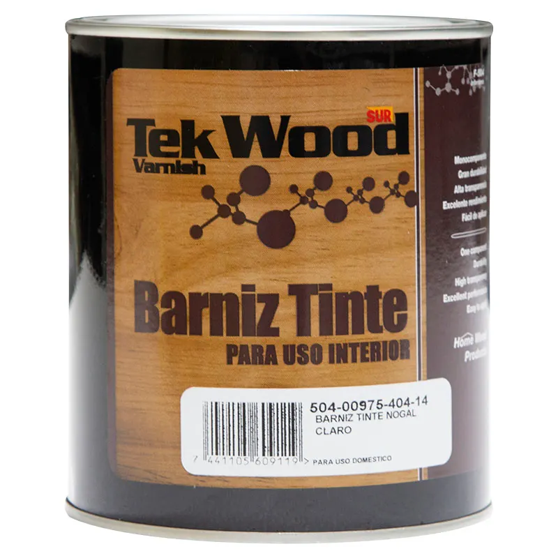 Barniz tinte nogal claro 1/4 gal SUR